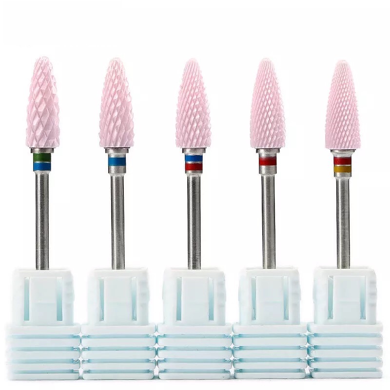 Power Tools Pink - Fraises en céramique rose pour manucure,