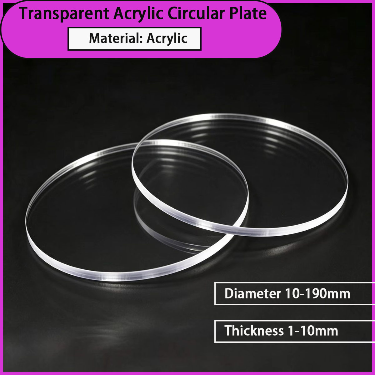 Power Tools Windows 10 - Plaque circulaire transparente en acrylique d'un