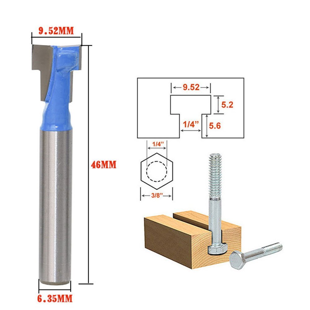 Power Tools For Woodworking - A11I 1/4 pouces tige t-slot coupe
