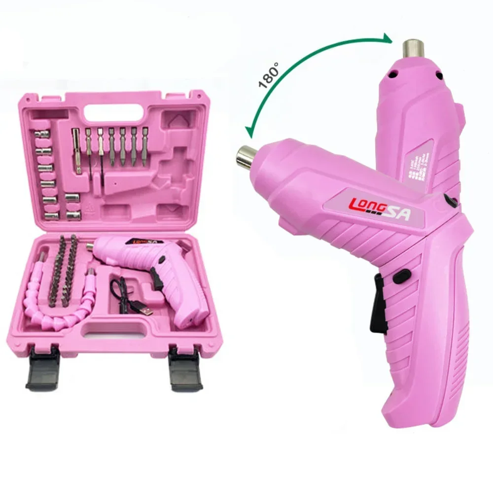 Power Tools Pink - Embout de tournevis électrique entièrement rose,