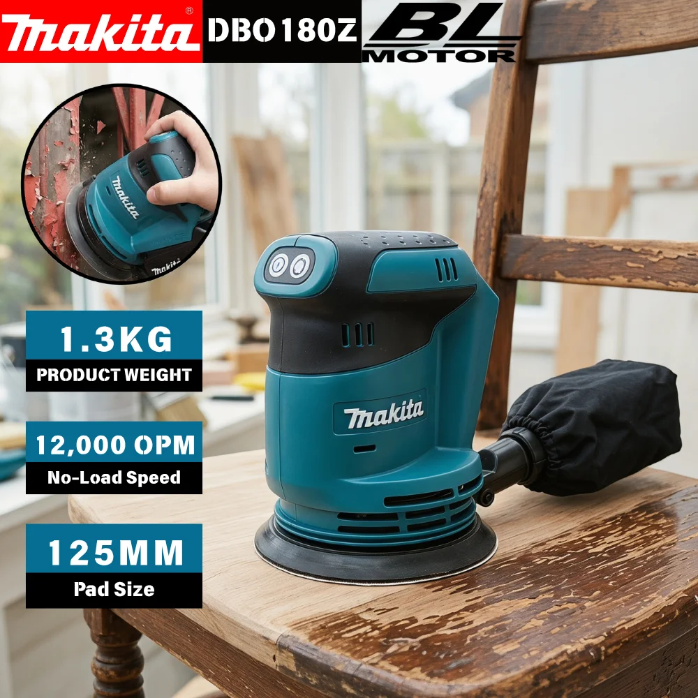 Makita DBO180Z 18V Ponceuse or - Random Orbital Sander avis et prix
