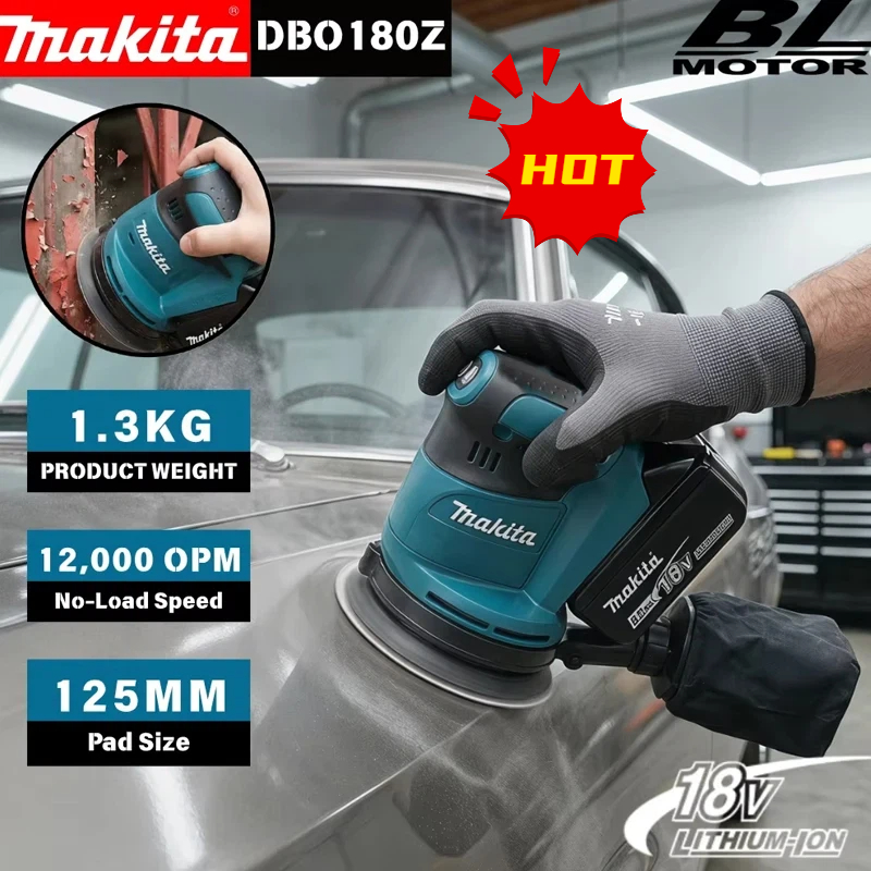 Makita DBO180Z 18V Ponceuse or - Random Orbital Sander avis et prix